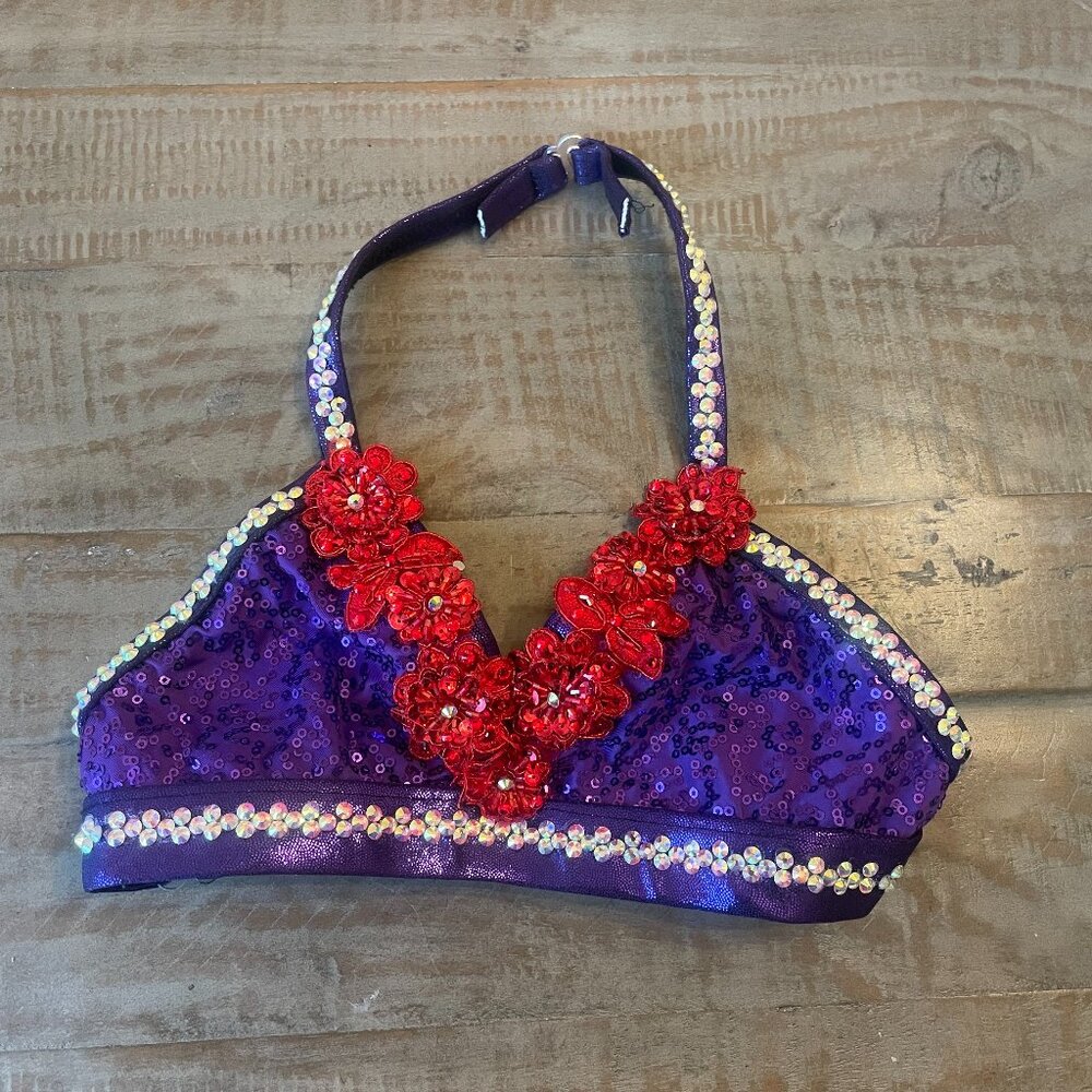 ✨ Beautiful Purple & Red 4-Piece Tap Costume – Sparkly & Show-Ready! ✨